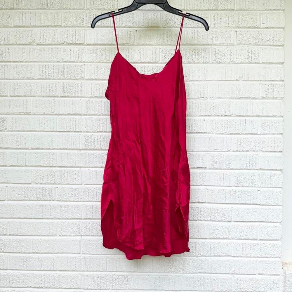 Vintage 80s Victoria’s Secret Gold Label Red Silk Slip Dress